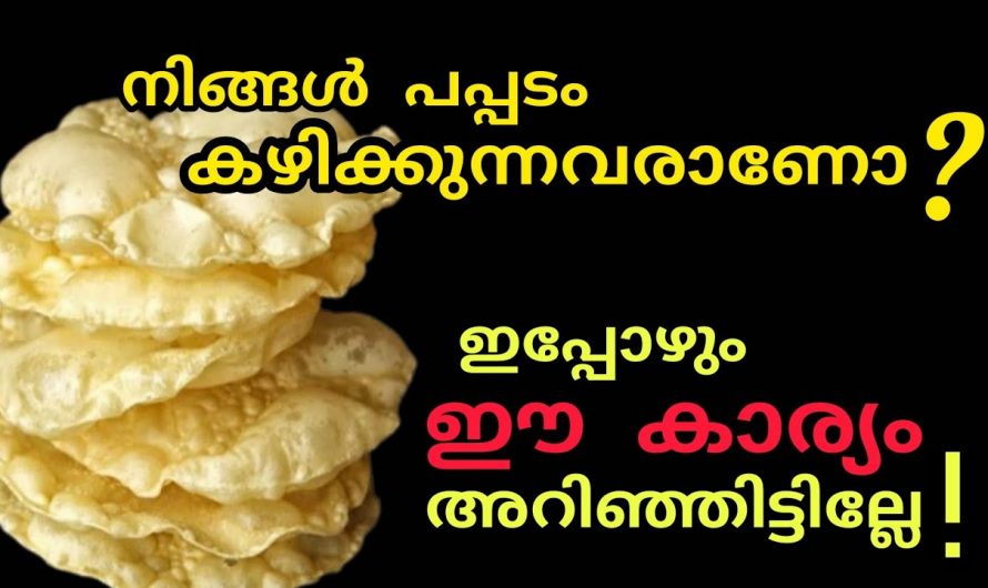 പപ്പടത്തിൽ മായം കലർന്നിട്ടുണ്ടോ പെട്ടെന്ന് കണ്ടുപിടിക്കാം.