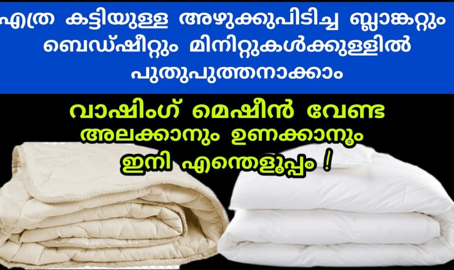 എത്ര വലിയ ബ്ലാങ്കറ്റ് ആണെങ്കിലും വളരെ ഈസിയായി കഴുകാം.