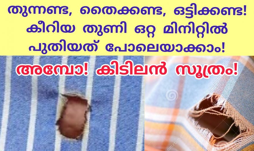 കുത്തിക്കീറിയ തുണിയോ അല്ലെങ്കിൽ അയൺ ചെയ്യുമ്പോൾ കീറിയ തുണിയോ എളുപ്പത്തിൽ പുതിയത് പോലെയാക്കാം…