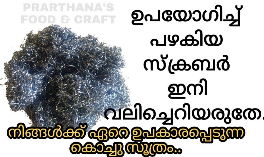 പഴയ ഒരു കുപ്പിയും സ്ക്രബ്ബറും ഉണ്ടെങ്കിൽ പാത്രം കഴുകുവാൻ എളുപ്പമുള്ള ഒരു മാർഗ്ഗം.