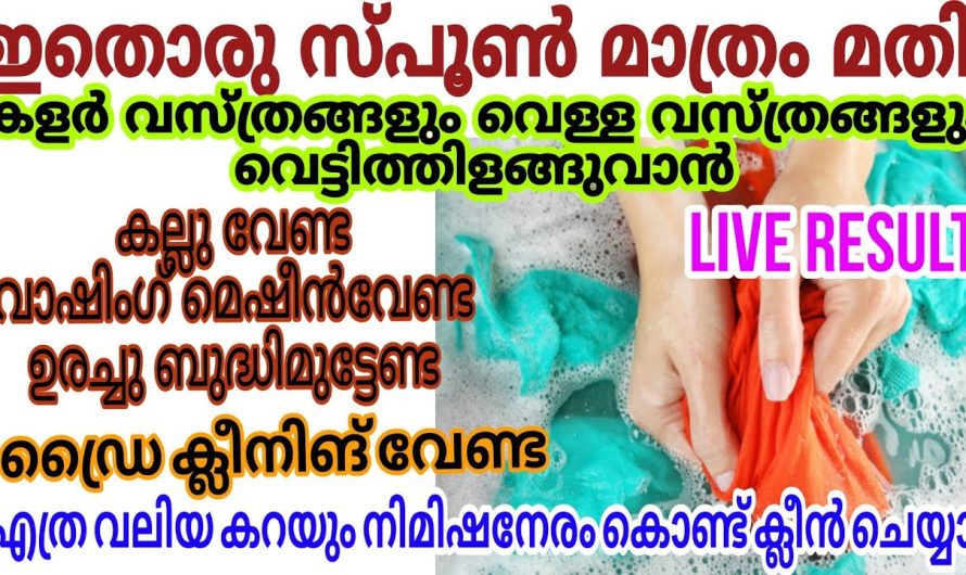 വസ്ത്രങ്ങളിലെ അഴുക്കുകൾ വളരെ എളുപ്പത്തിൽ നീക്കം ചെയ്യാൻ..