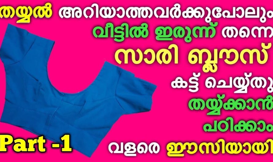 വളരെ എളുപ്പത്തിൽ ബ്ലൗസ് സ്റ്റിച്ച് ചെയ്യാൻ കിടിലൻ മാർഗ്ഗം..