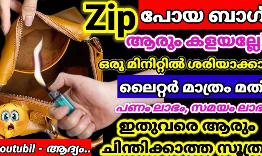 നിമിഷ നേരം കൊണ്ട് കേടായ ഏതൊരു സിബ്ബും എളുപ്പത്തിൽ ശരിയാക്കാം.