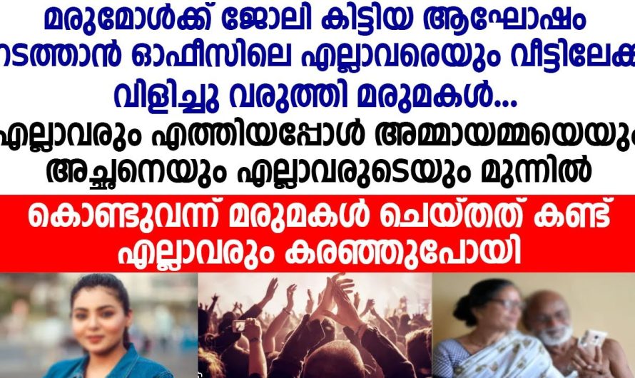 വീട്ടിലെ പാർട്ടിക്ക് സഹപ്രവർത്തകർ വന്നപ്പോൾ അച്ഛനോടും അമ്മയോടും മരുമകൾ ചെയ്തത് കണ്ടോ..